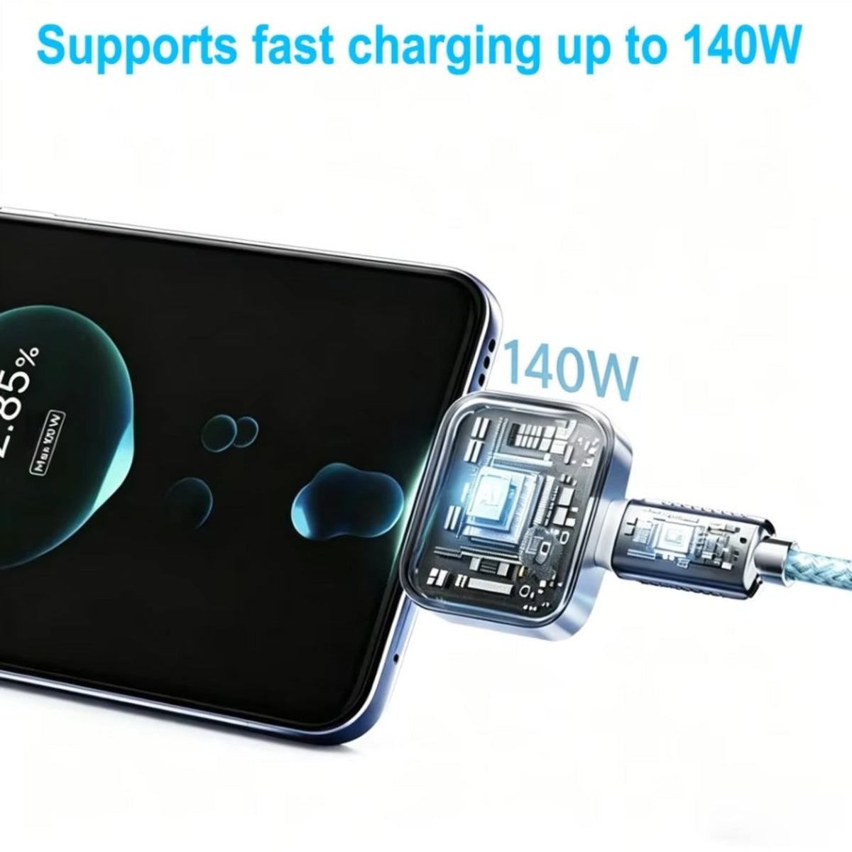 Auto Disconnect USB-C Adapter KUWAJIA KH-51 voor Voeding met Automatische Uitschakeling en Batterijbescherming, Zilver