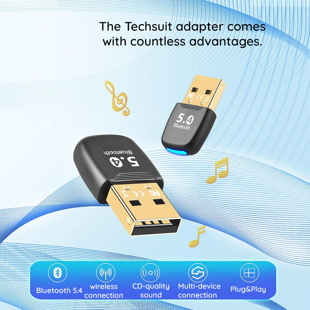 Adaptateur Bluetooth USB Techsuit BlueJet A20, Noir