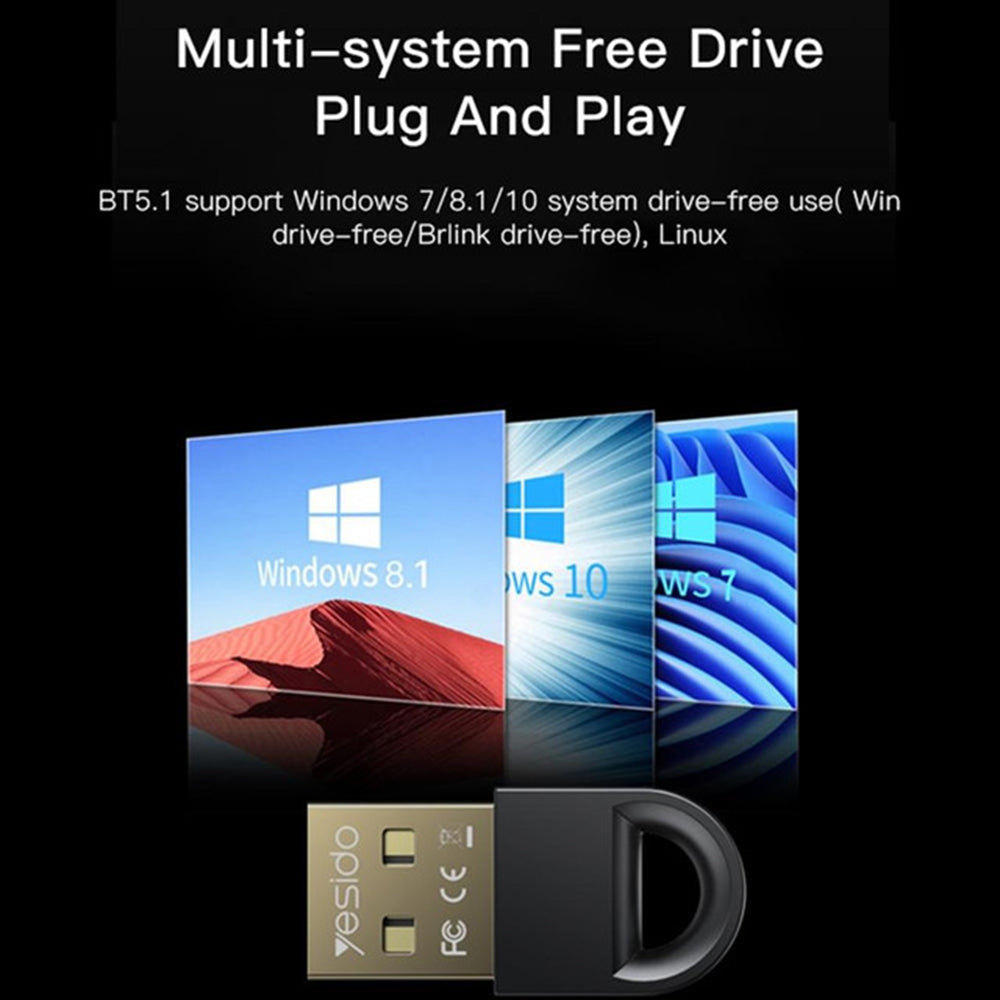 Bluetooth USB-Adapter Yesido YAU34, Schwarz