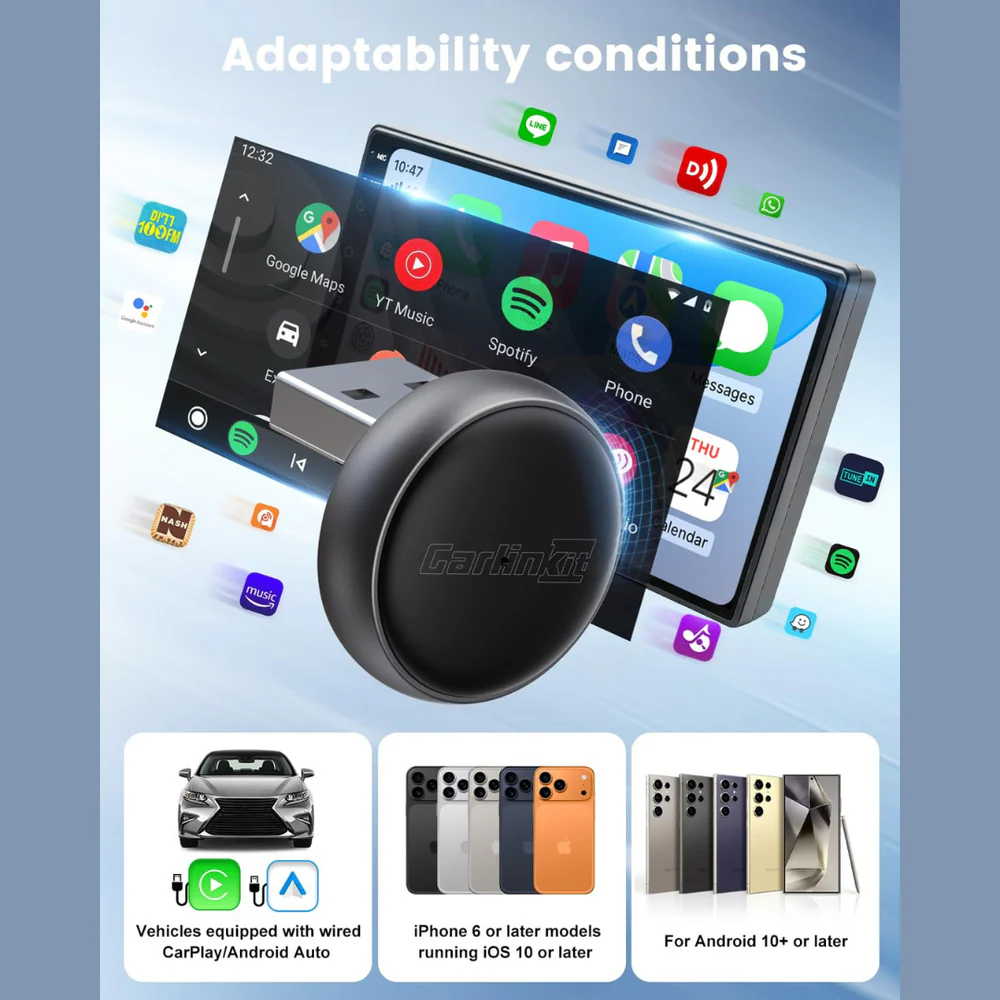 Carplay / Android Auto Draadloze Adapter Carlinkit Mini Ultra3 voor Apple iPhone / Android Series