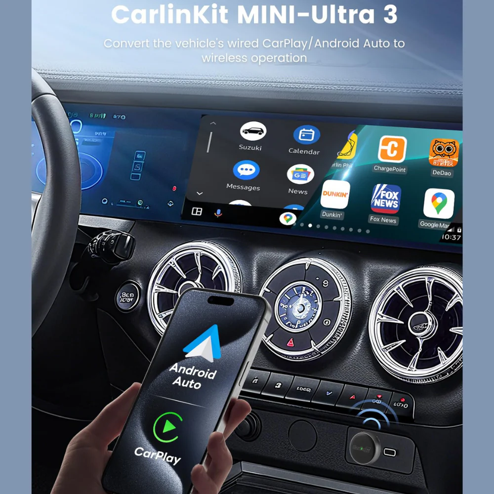 Carplay / Android Auto Draadloze Adapter Carlinkit Mini Ultra3 voor Apple iPhone / Android Series