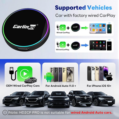 Carplay / Android Auto Draadloze Adapter Carlinkit HD2CP Pro voor Apple iPhone / Android Series