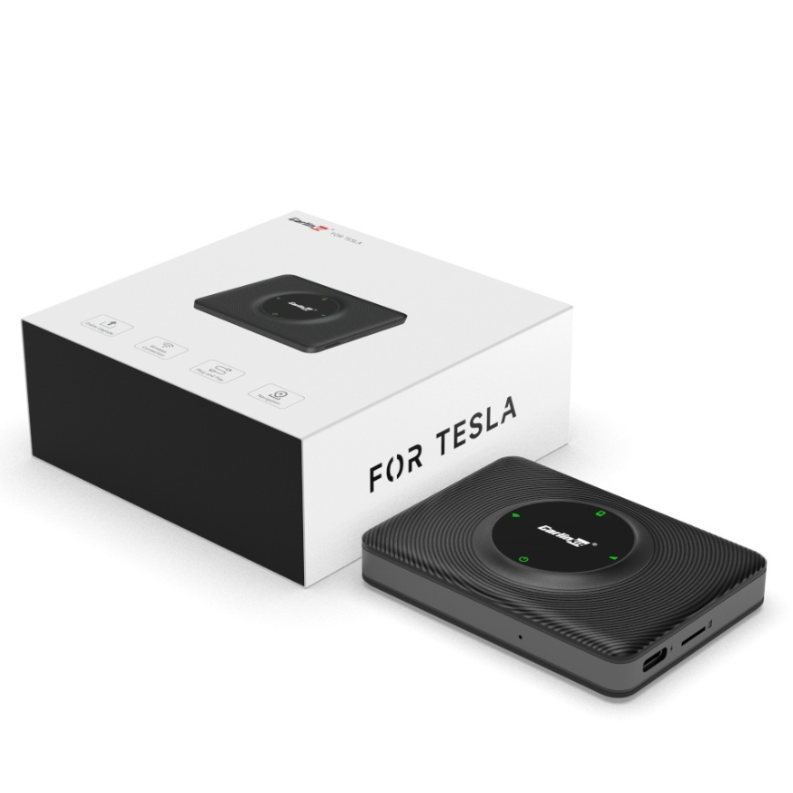 Carplay / Android Auto Wireless Carlinkit Adapter kompatibel mit Tesla Model 3 / X / Y / S für Apple iPhone / Android Serie CPC200-T2C