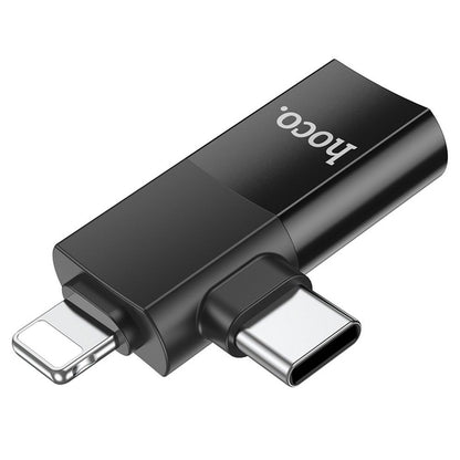 OTG Adapter USB-C / Lightning - USB-A HOCO UA17, Zwart