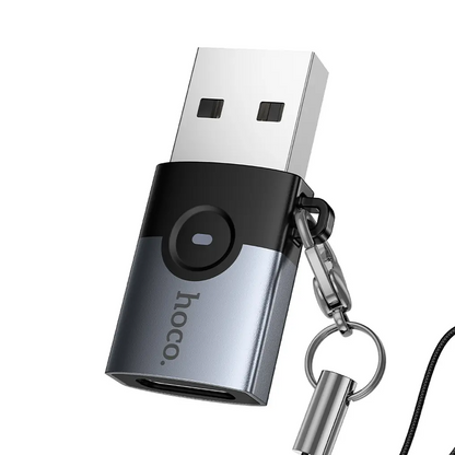 USB-C naar USB-A Data- en Oplaadadapter HOCO UA46B, Grijs