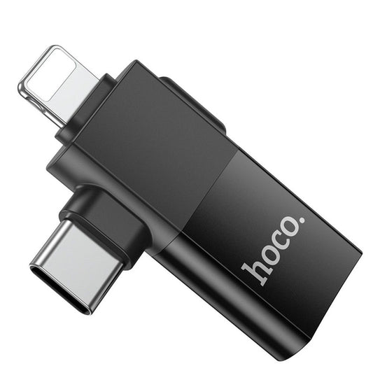 Adaptateur OTG USB-C / Lightning - USB-A HOCO UA17, Noir