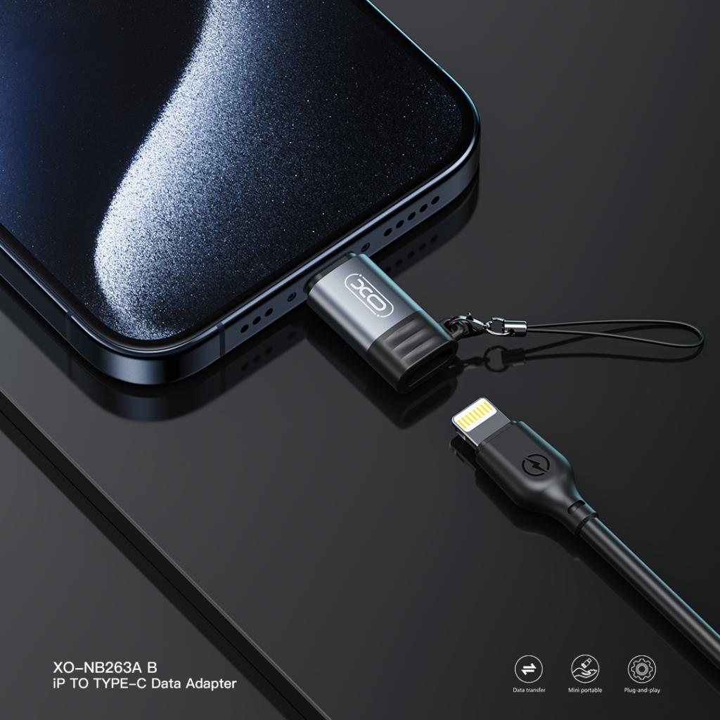 Lightning Data and Charging Adapter - USB-C XO Design NB263B, Black