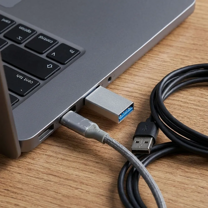 USB-C zu USB-A Daten- und Ladeadapter Blue Star, Weiß