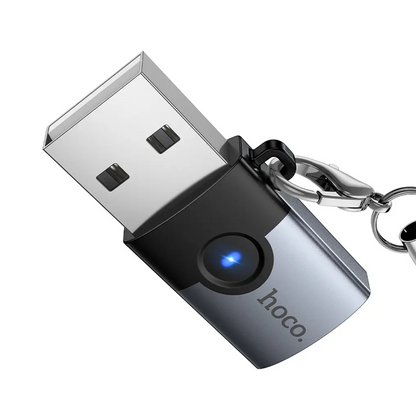 USB-C naar USB-A Data- en Oplaadadapter HOCO UA46B, Grijs