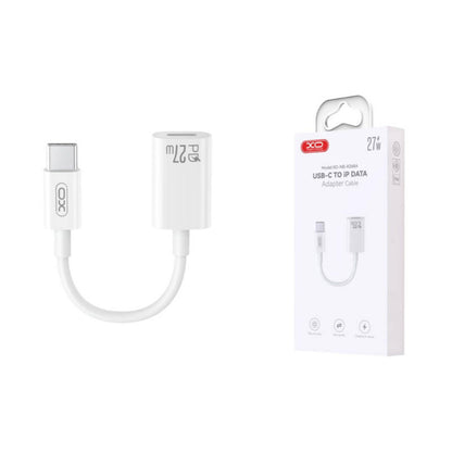 Data- en Oplaadadapter USB-C - Lightning XO Design NB-R268A, Wit