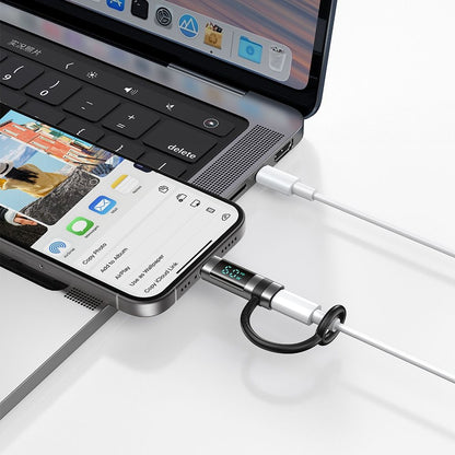 Adaptateur de Données et de Chargement Lightning - USB-C McDodo OT-0180 Pigeon Display, Noir