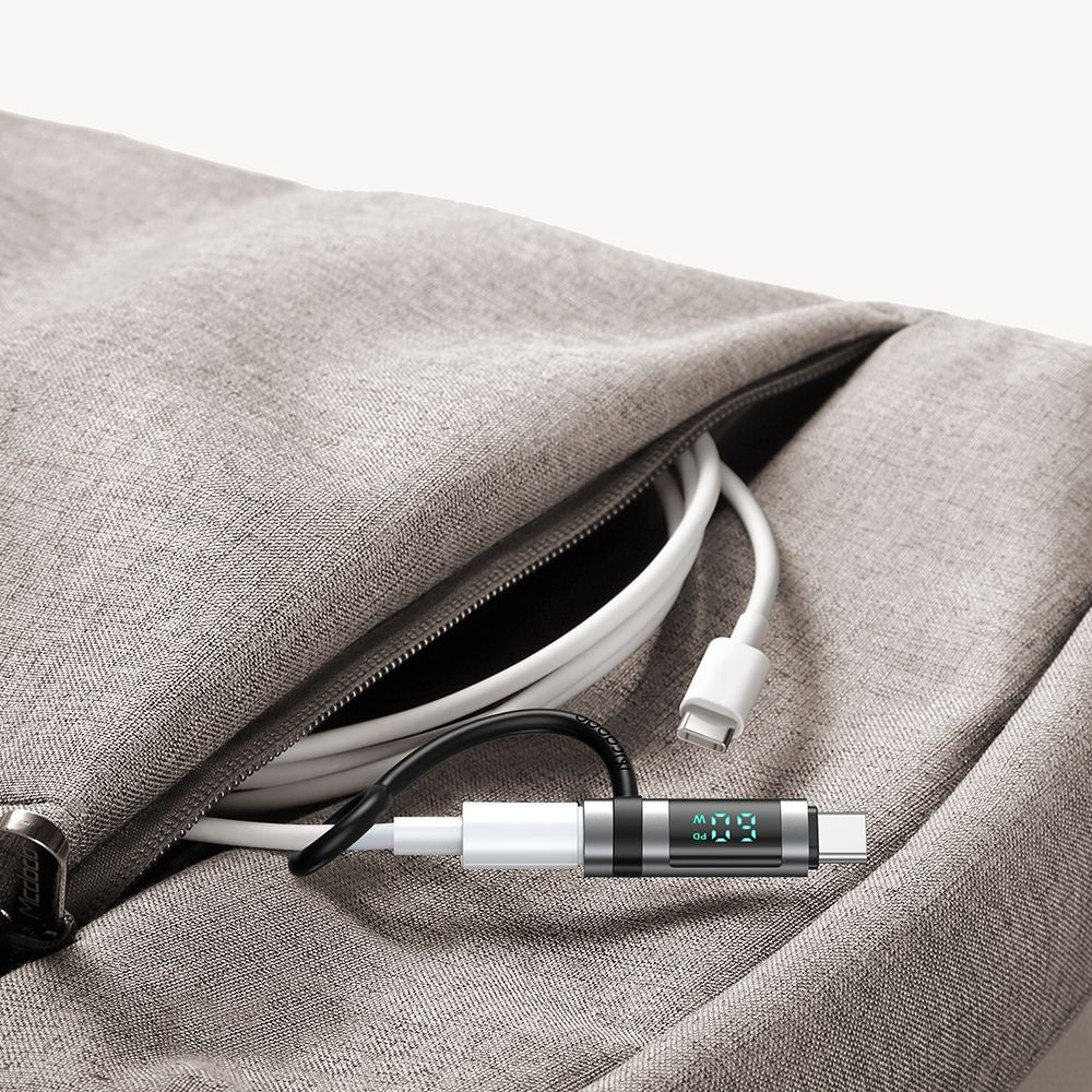 Adaptateur de Données et de Chargement Lightning - USB-C McDodo OT-0180 Pigeon Display, Noir