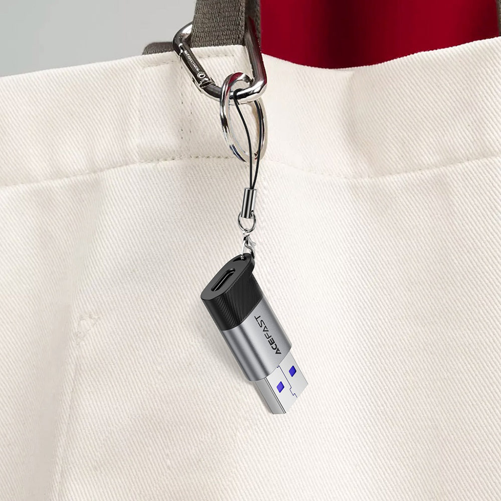 Adaptateur de Données et de Chargement USB-C - USB-A Acefast J8, Gris