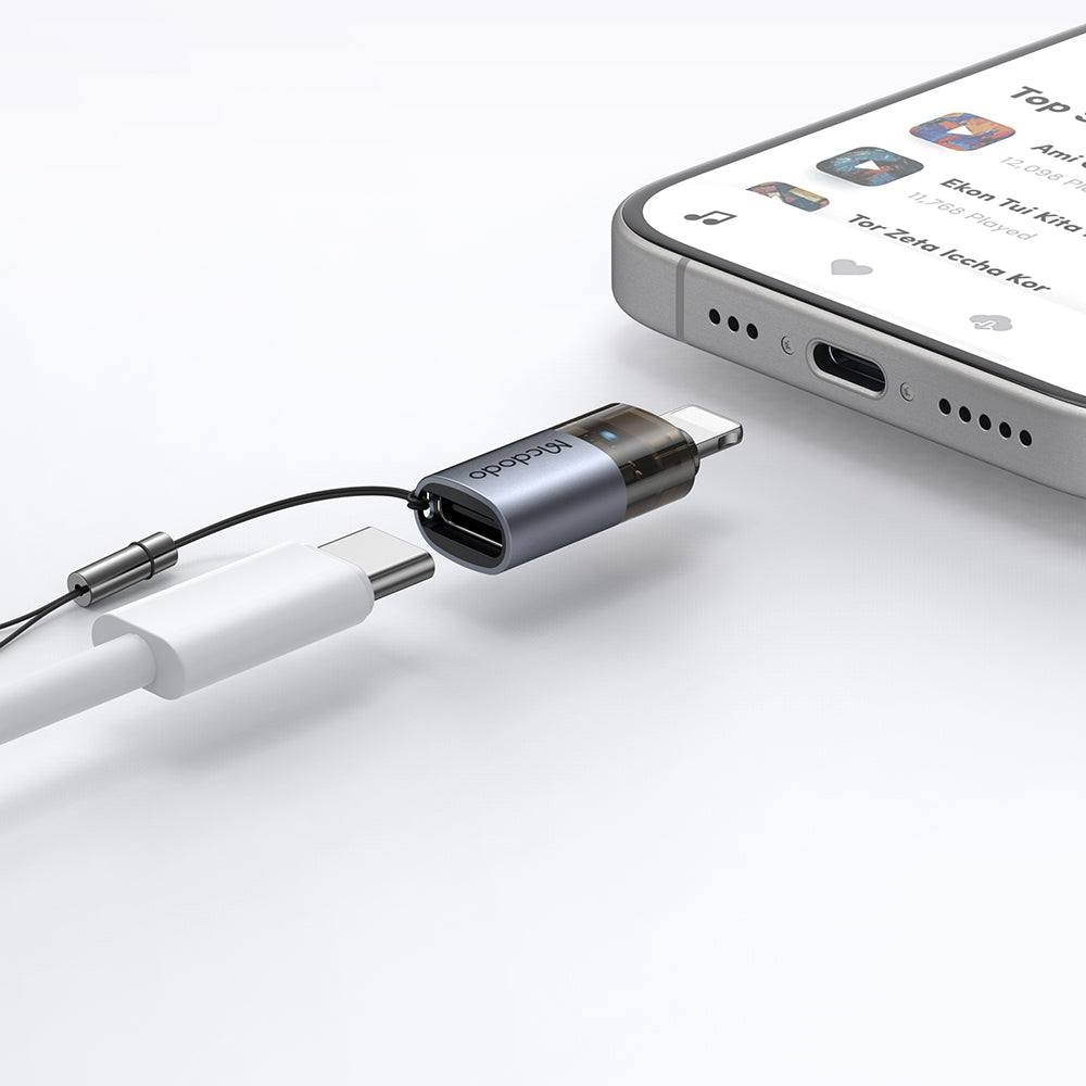 USB-C - Lightning McDodo OT-7630 Daten- und Ladeadapter, Schwarz