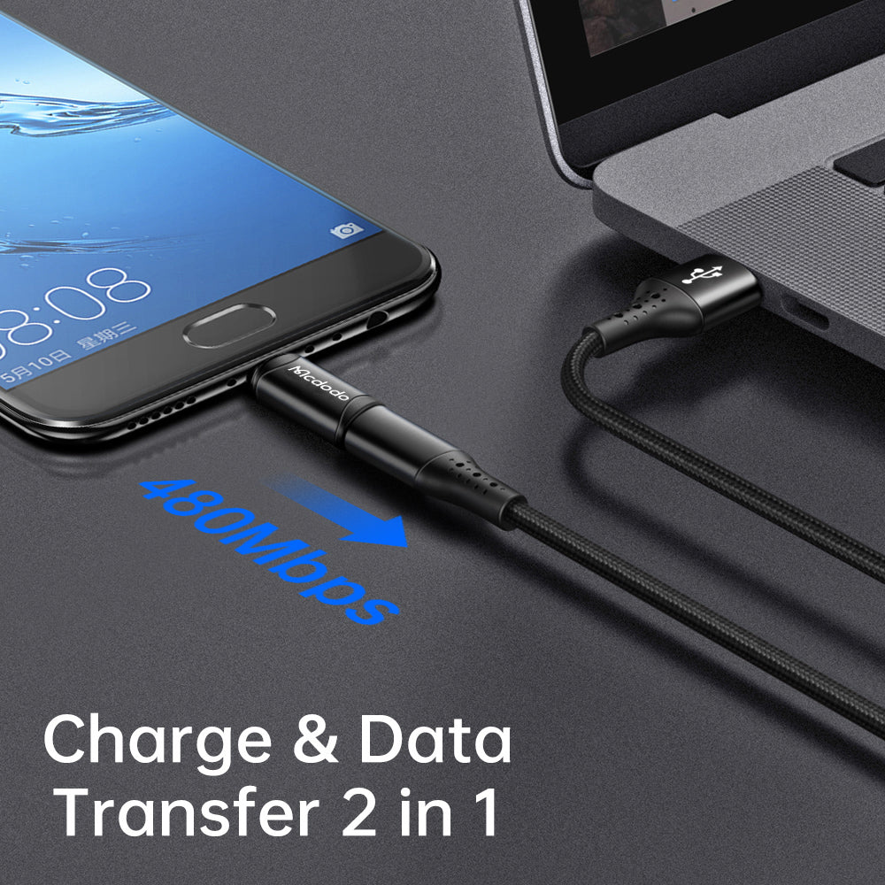 Adapter voor Data en Opladen USB-C - microUSB McDodo OT-7690, Zwart