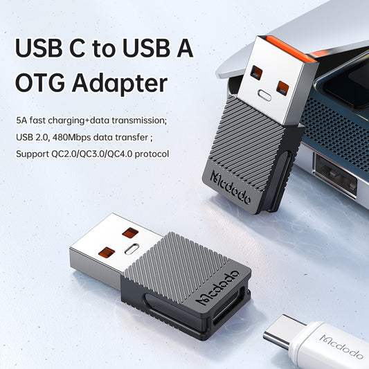 Adaptateur de Données et de Chargement USB-C - USB-A McDodo OT-6970, Noir