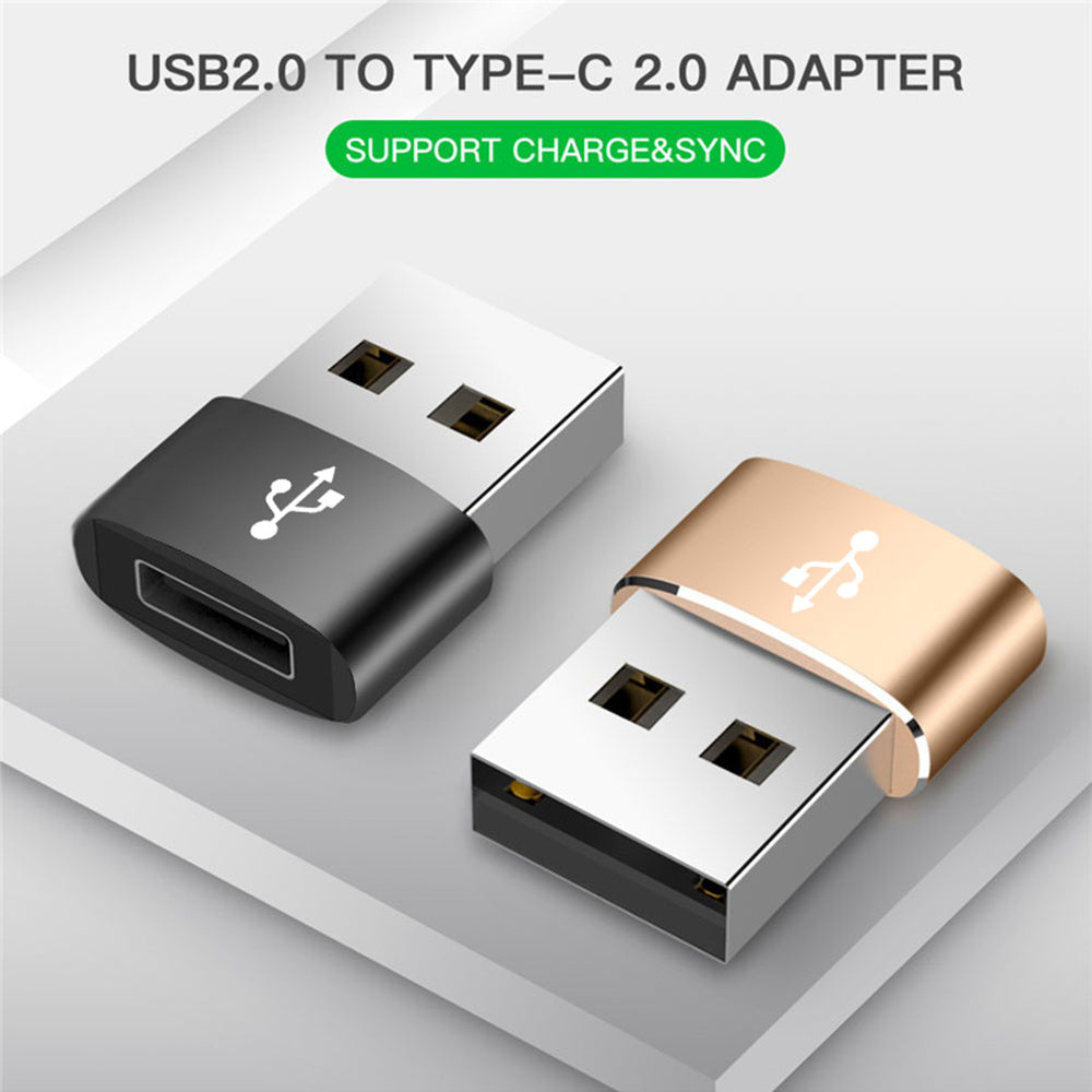 USB-C - USB-A Data en Oplaad Adapter Techsuit, Zwart