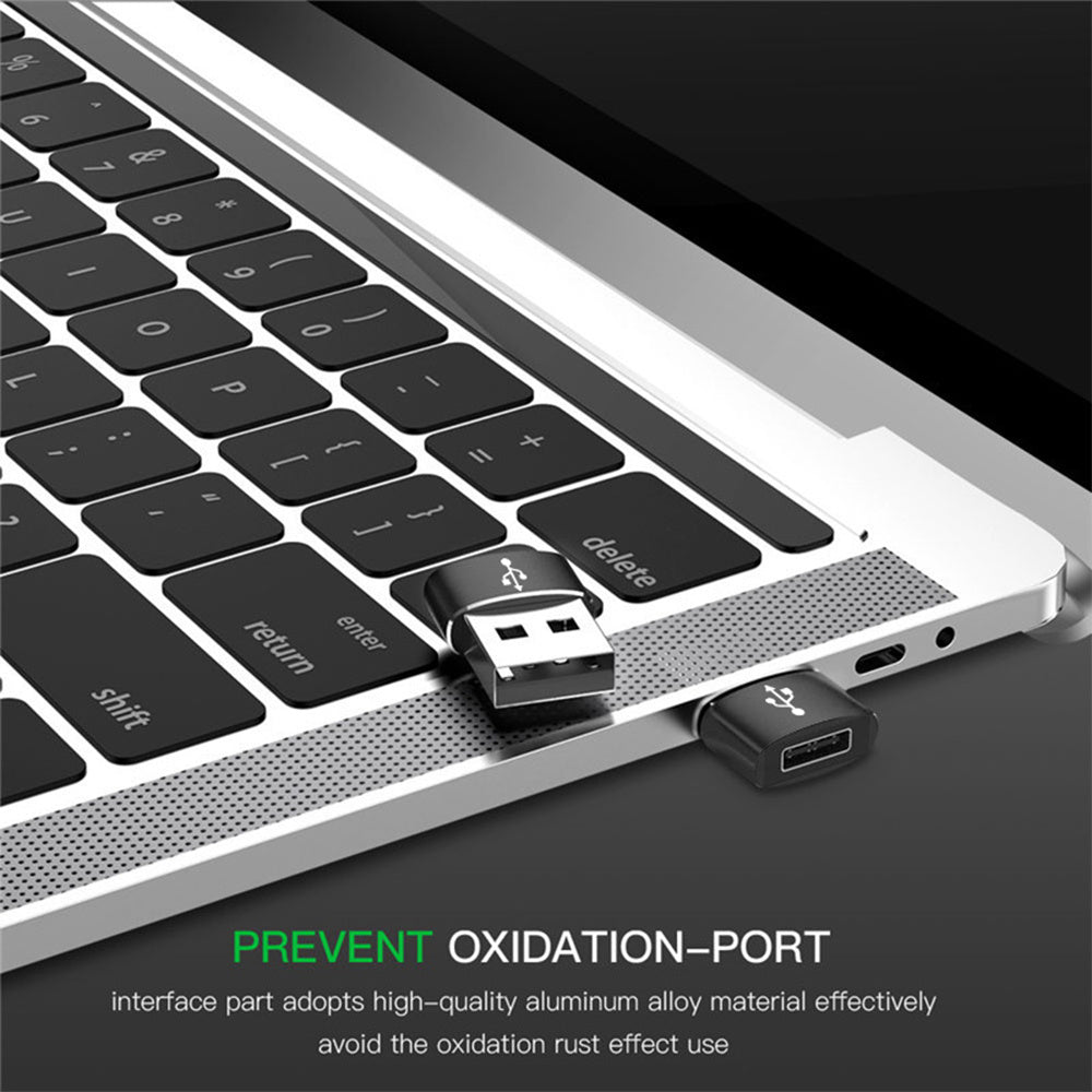 USB-C - USB-A Data en Oplaad Adapter Techsuit, Zwart