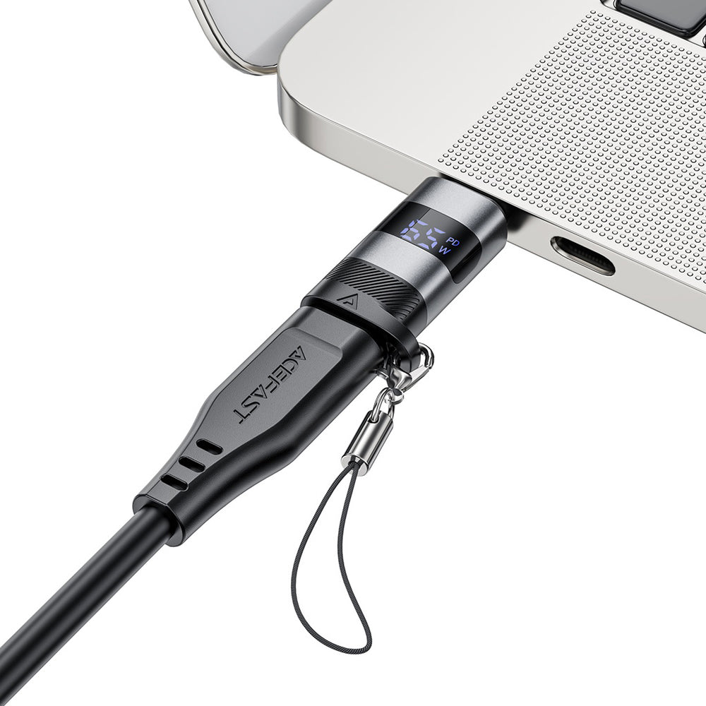 Adaptateur de Données et de Charge USB-C - USB-C Acefast J9 Display, Gris