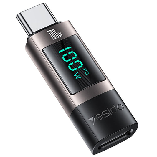 USB-C Daten- und Ladeadapter - USB-C Yesido GS24 Display, Grau