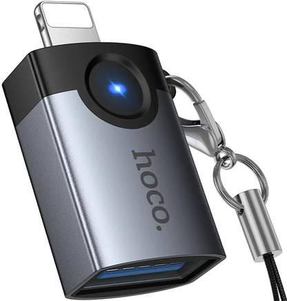 Adaptateur OTG Lightning - USB-A HOCO UA46, Gris