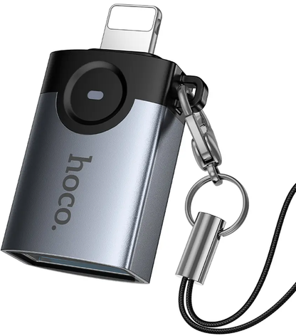 Adaptateur OTG Lightning - USB-A HOCO UA46, Gris