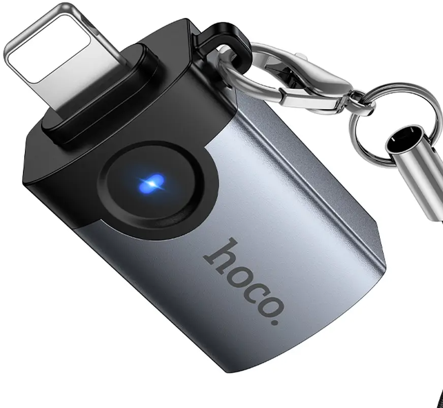 Adaptateur OTG Lightning - USB-A HOCO UA46, Gris