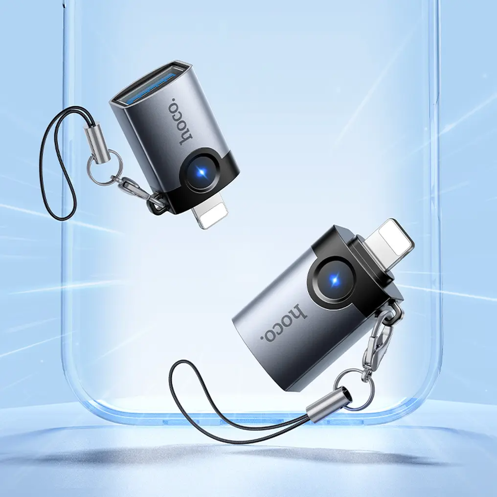 Adaptateur OTG Lightning - USB-A HOCO UA46, Gris