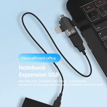 OTG-Adapter Lightning / microUSB / USB-C - USB-A Techsuit A17 SoundVoltX, Schwarz