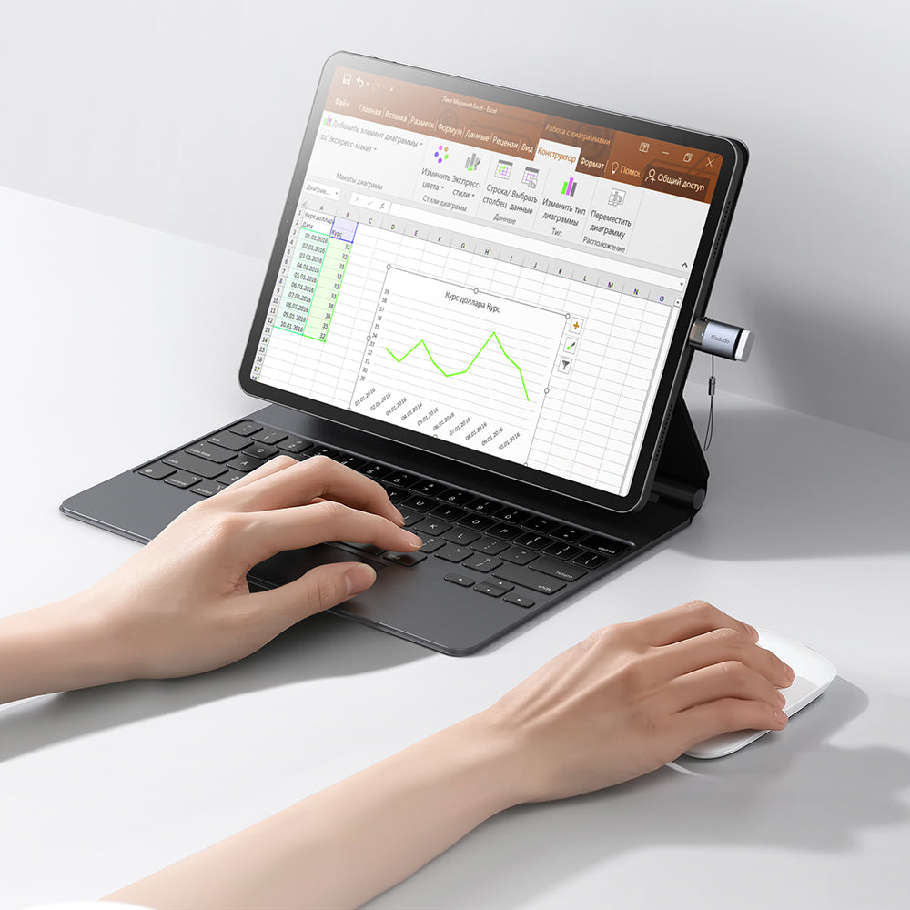 OTG Lightning - USB-A McDodo OT-7390 Adapter, Zwart