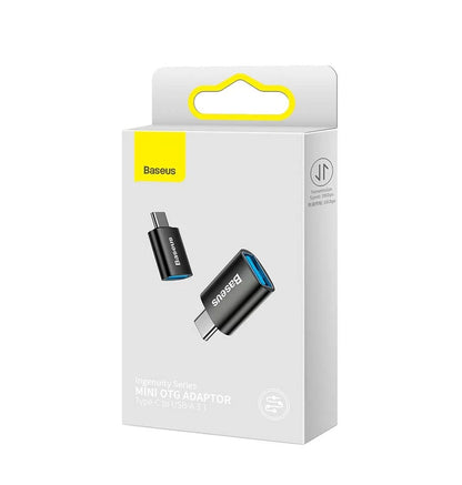 Baseus Ingenuity USB-C naar USB-A OTG-adapter, zwart 