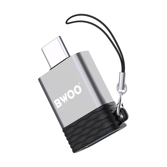 OTG-adapter USB-A - USB-C BWOO BZ-35, Grijs