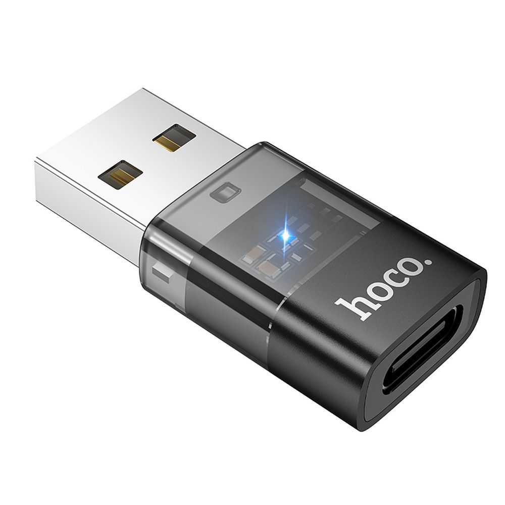 USB-C - USB-A Daten- und Ladeadapter HOCO UA36C, Schwarz