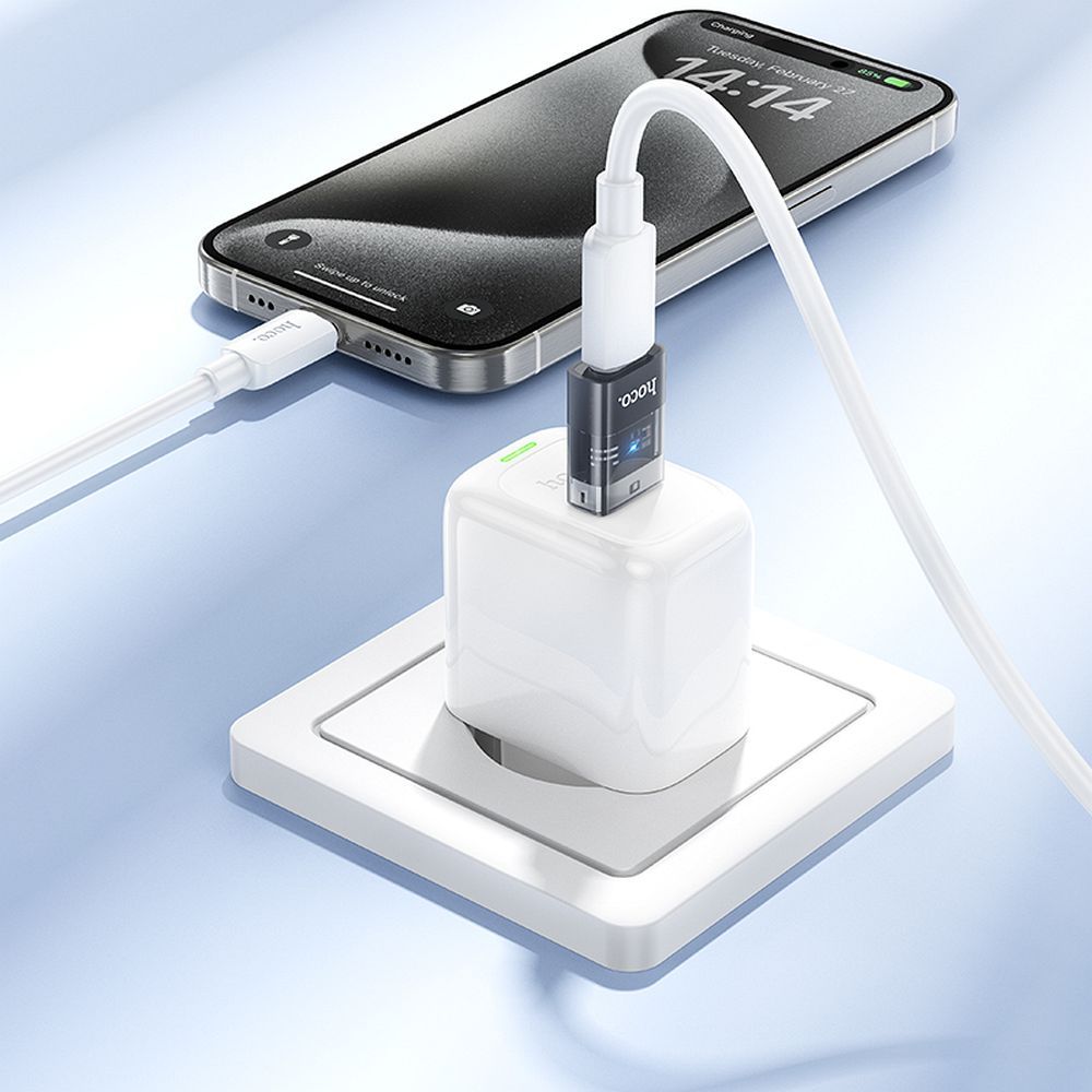 USB-C - USB-A Daten- und Ladeadapter HOCO UA36C, Schwarz