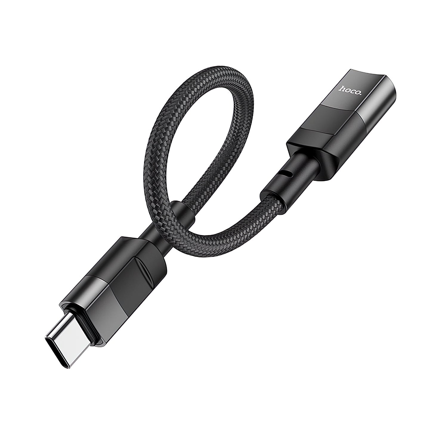 HOCO U107 Lightning - USB-C gegevens- en oplaadadapter, 0,1 m, zwart 