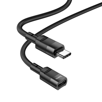 Adaptateur de Données et de Charge USB-C - USB-C HOCO U107, 1.2m, Noir