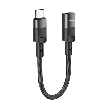 HOCO U107 Lightning - USB-C gegevens- en oplaadadapter, 0,1 m, zwart 