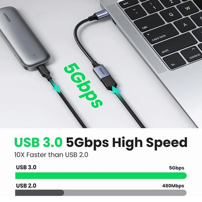 OTG-Adapter USB-C - USB-A UGREEN US378 (70889), Grau