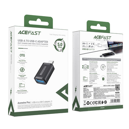 OTG Adapter USB-C - USB-A Acefast J1, Zwart