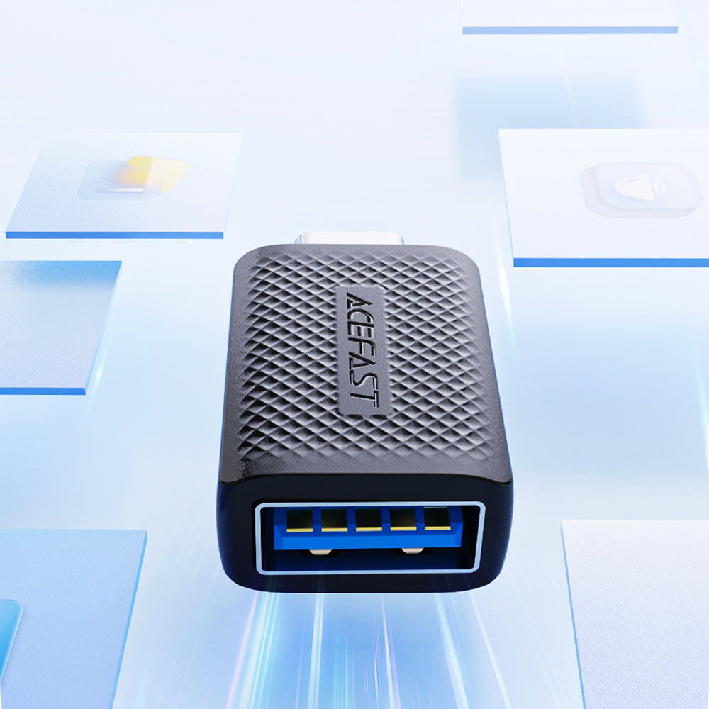 OTG Adapter USB-C - USB-A Acefast J1, Zwart