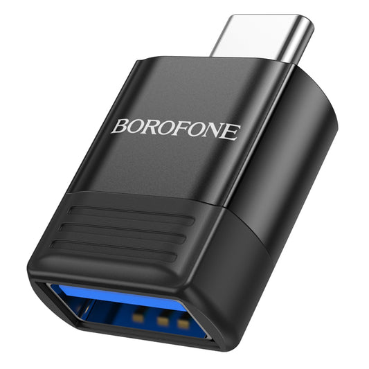 OTG USB-C - USB-A adapter Borofone BV18, Zwart