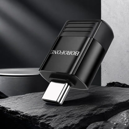 OTG USB-C - USB-A adapter Borofone BV18, Zwart