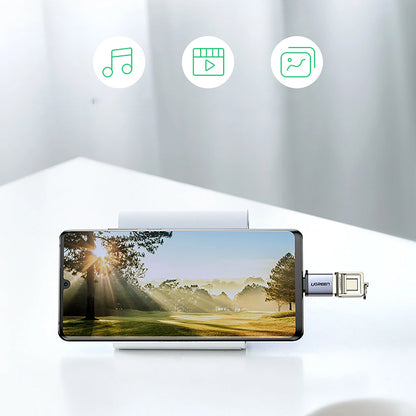 OTG-adapter USB-C - USB-A UGREEN US270 (50283), Grijs