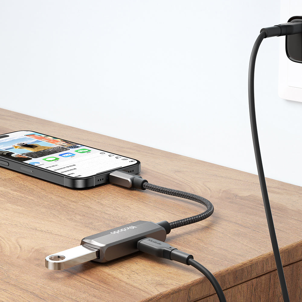 OTG Adapter USB-C - USB-A / USB-C McDodo CA-2830, Grijs