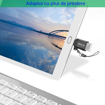 OTG Adapter USB-C - USB-A Yesido GS06, Zwart