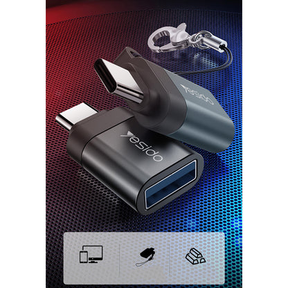 OTG Adapter USB-C - USB-A Yesido GS06, Zwart