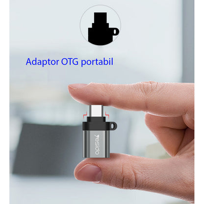 OTG Adapter USB-C - USB-A Yesido GS06, Zwart
