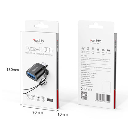 OTG Adapter USB-C - USB-A Yesido GS06, Zwart