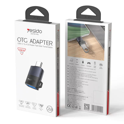 OTG Adapter USB-C - USB-A Yesido GS31, Grijs