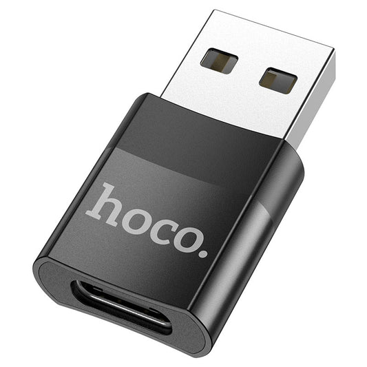 Gegevens- en oplaadadapter USB-C - USB-A HOCO UA17, zwart